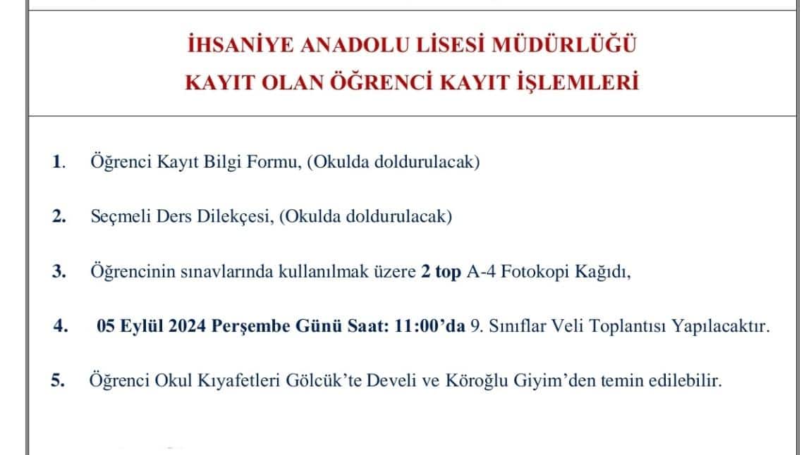 Okul Kayıt İşlemleri